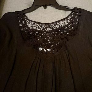Blousy black top